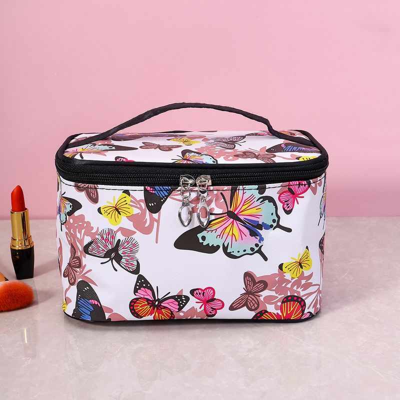 Elegant Butterfly Pu Leather Square Makeup Bags