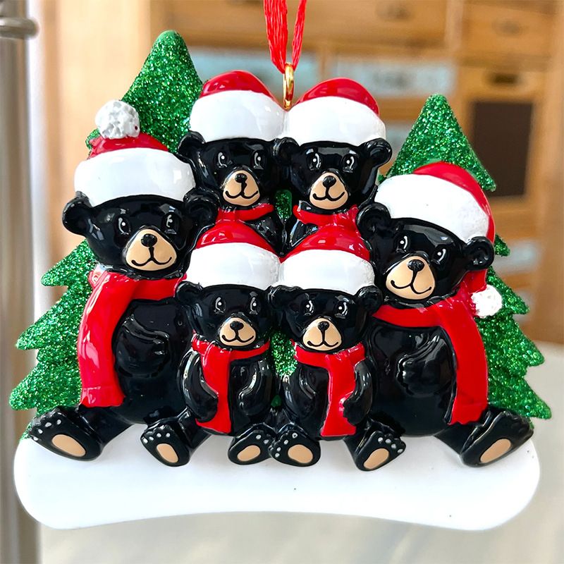 Christmas Cartoon Style Bear Snowman Resin Indoor Party Festival Hanging Ornaments
