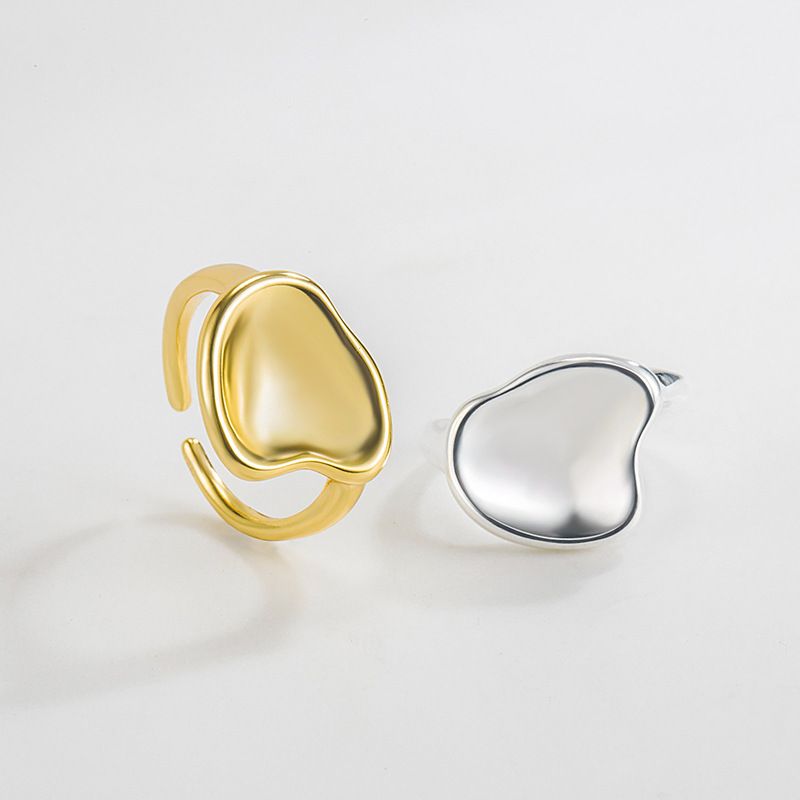 Ig-stil Geometrisch Sterling Silber Überzug 18 Karat Vergoldet Verstellbarer Ring