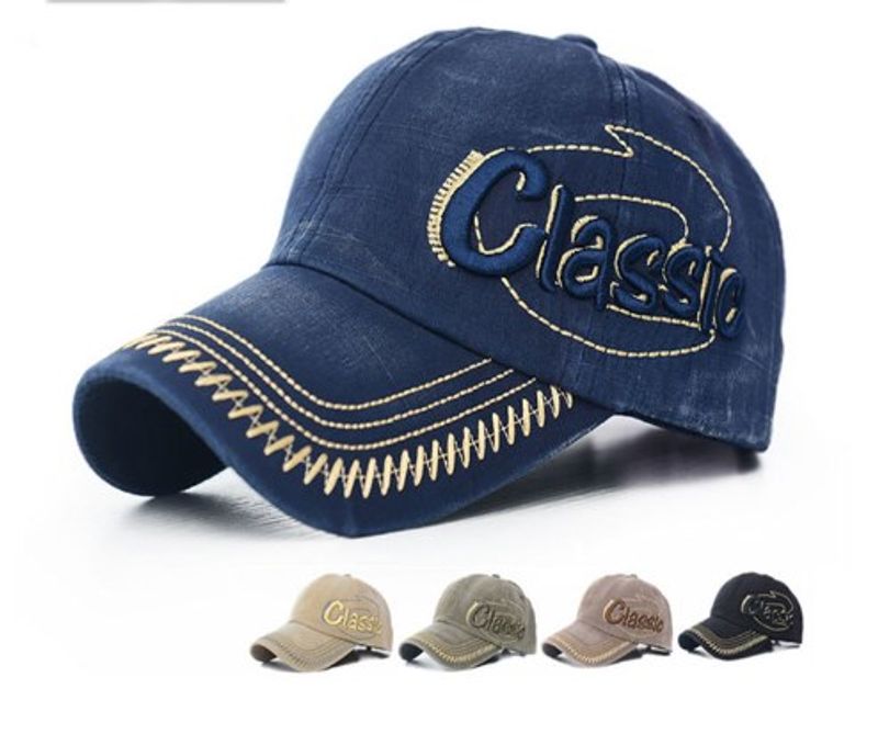 Men's Basic Retro Letter Embroidery Curved Eaves Baseball Cap