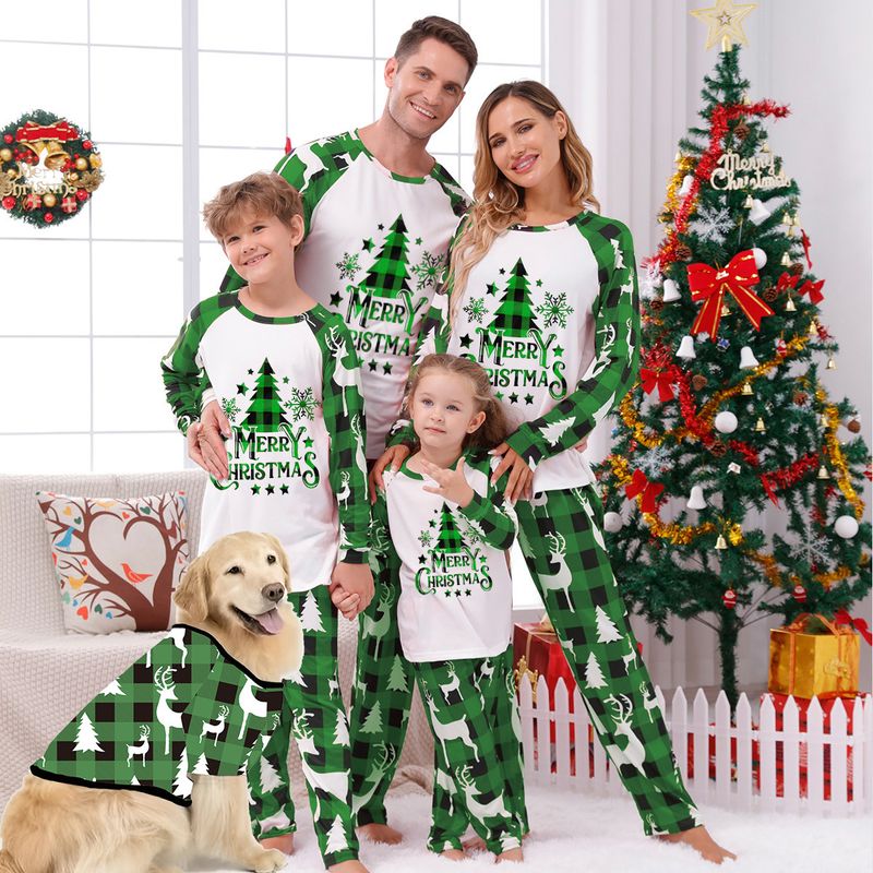 Family Look Christmas Tree Letter Family Matching Outfits