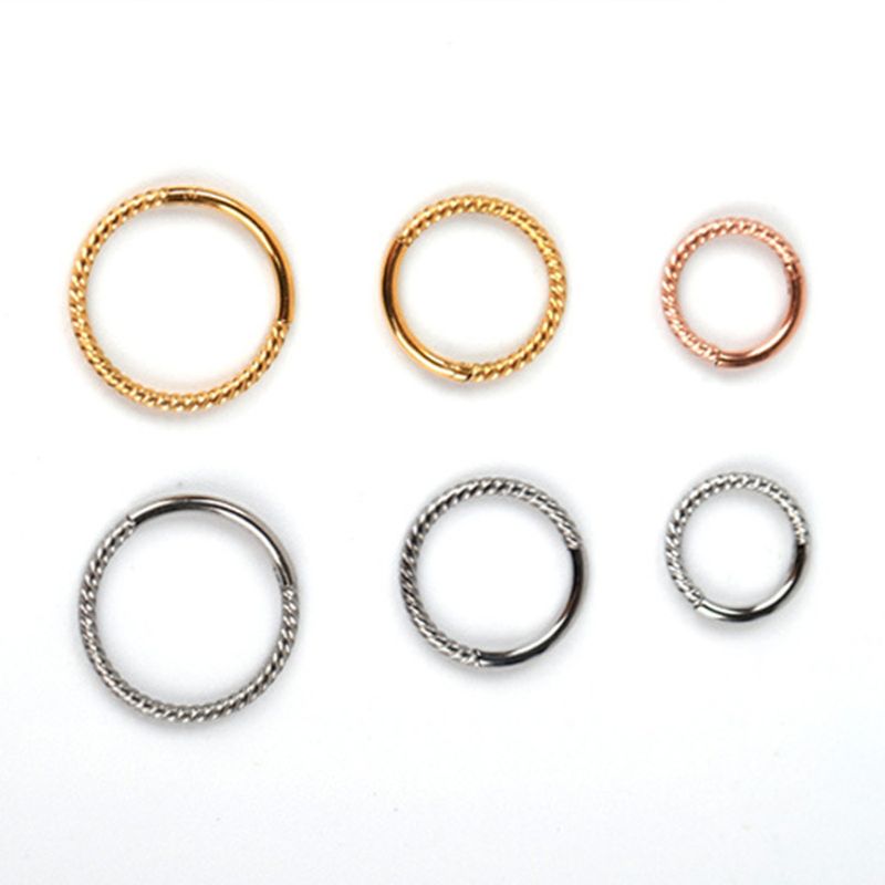 1 Piece Simple Style Solid Color Plating Stainless Steel Titanium Steel 18k Gold Plated Rose Gold Plated Nose Ring