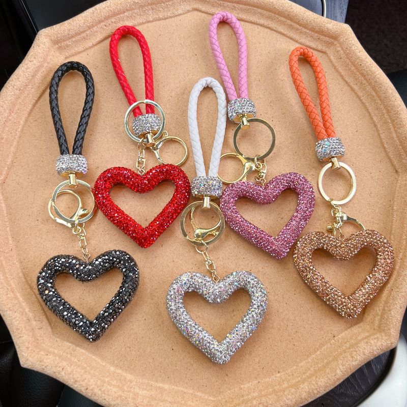 Lady Korean Style Heart Shape Pu Leather Clay Women's Bag Pendant Keychain