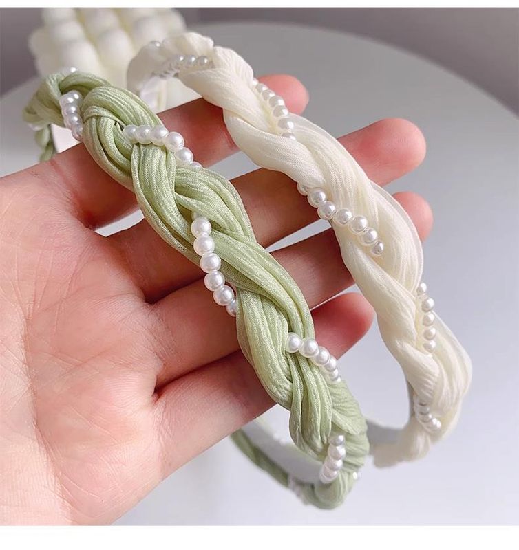 Vintage Style Solid Color Imitation Pearl Hair Band