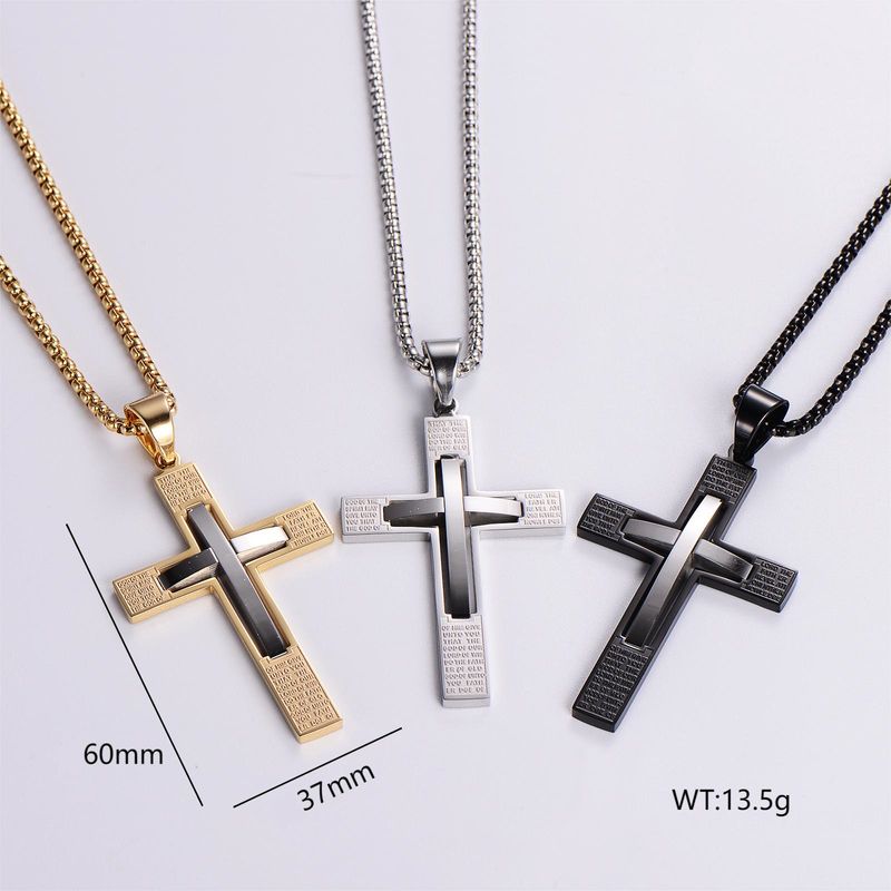 Vintage Style Cross 304 Stainless Steel Plating 18K Gold Plated Unisex