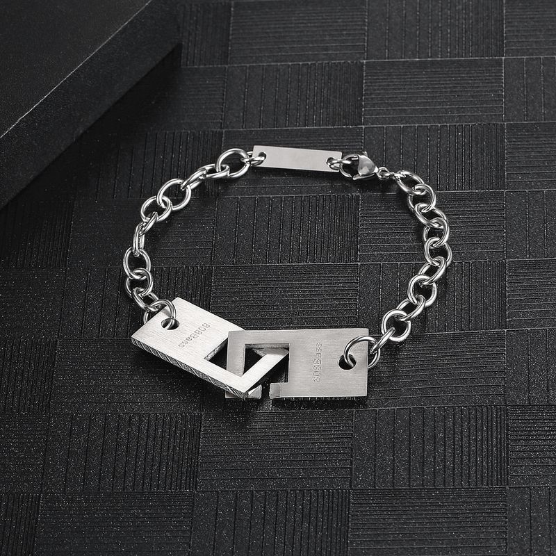 Hip-hop Solid Color Stainless Steel Chain Men's Bracelets