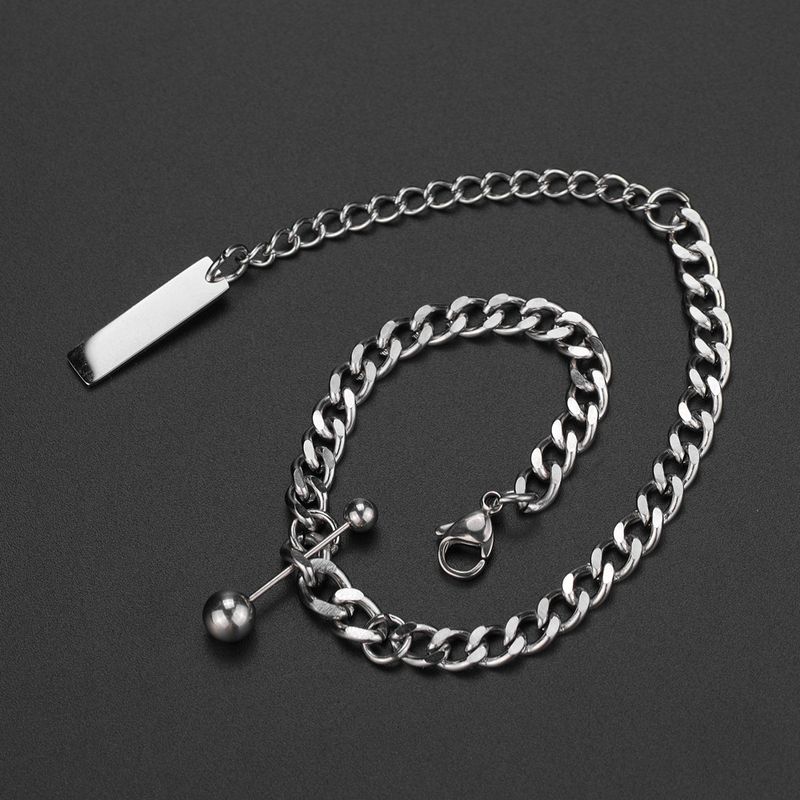 304 Stainless Steel 18K Gold Plated Hip-Hop Retro Polishing Chain Solid Color Bracelets Necklace