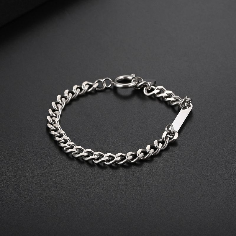 Hip-Hop Retro Geometric Solid Color 304 Stainless Steel Polishing Chain 18K Gold Plated Men's Bracelets