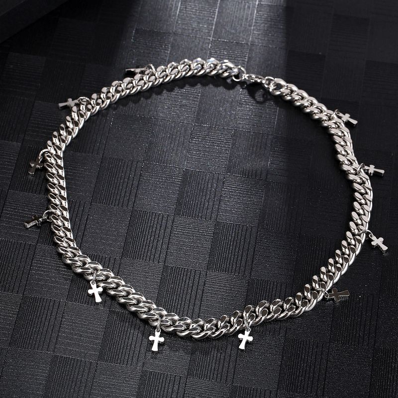 304 Stainless Steel 18K Gold Plated Hip-Hop Retro Solid Color Necklace