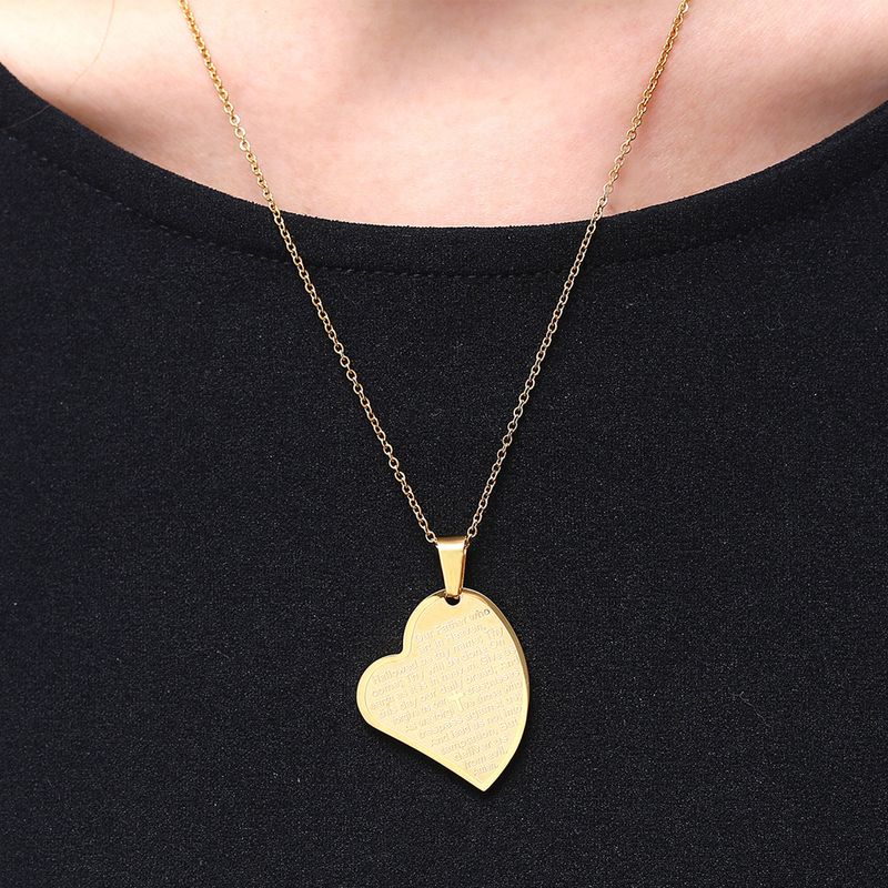Simple Style Heart Shape Stainless Steel Plating 18K Gold Plated Women's
