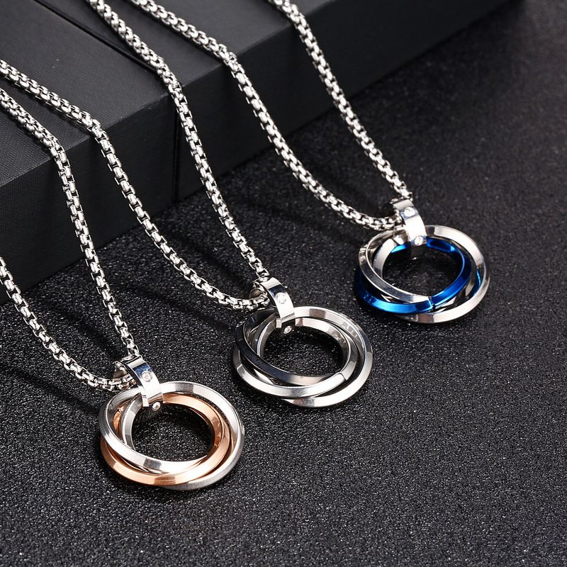 Hip-Hop Color Block 304 Stainless Steel Patchwork 18K Gold Plated Men's Pendant Necklace