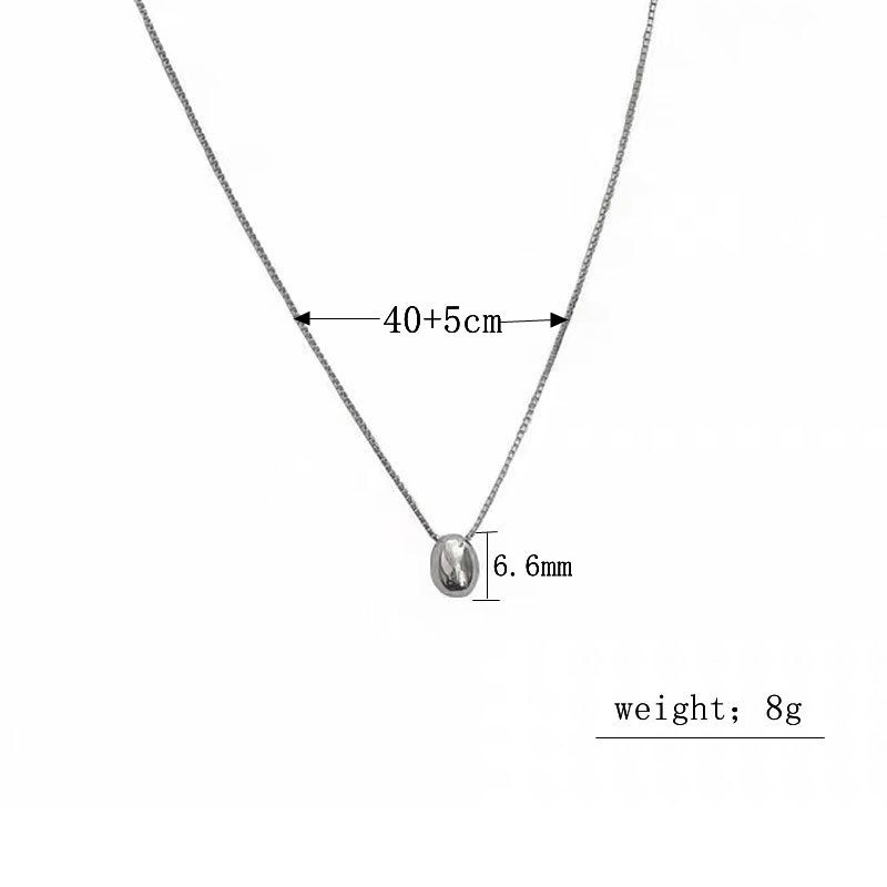 Simple Style Solid Color Sterling Silver Plating White Gold Plated Pendant Necklace