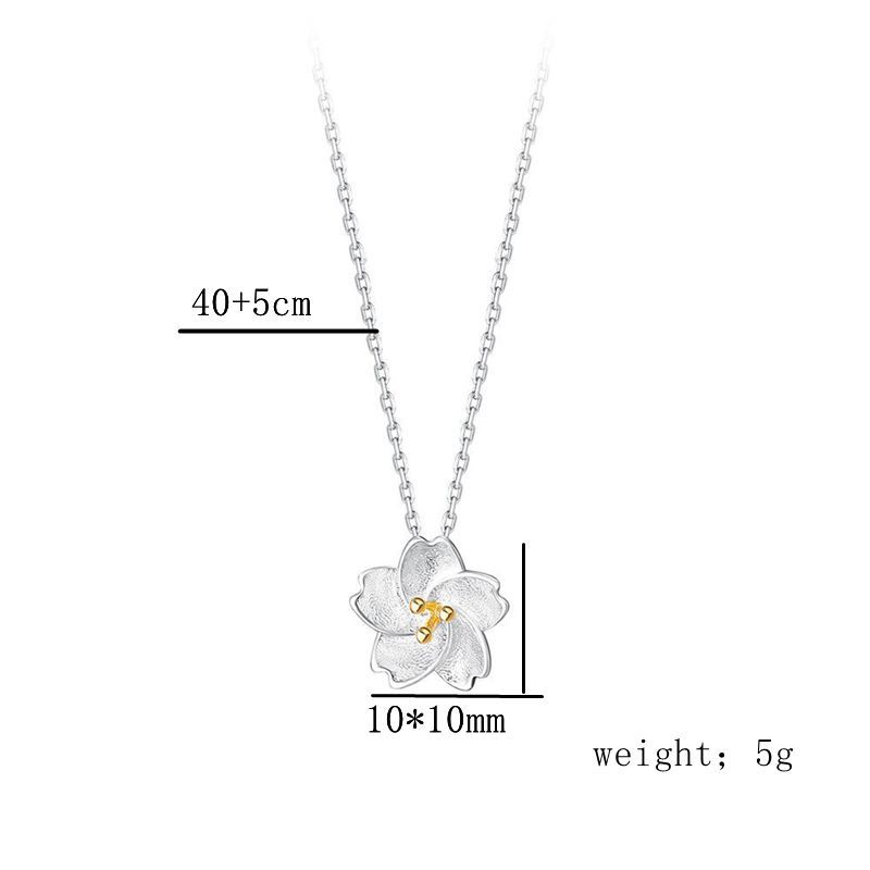 Simple Style Flower Sterling Silver Plating Silver Plated Pendant Necklace