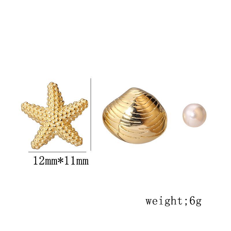1 Pair Simple Style Korean Style Starfish Sterling Silver Gold Plated Silver Plated Ear Studs