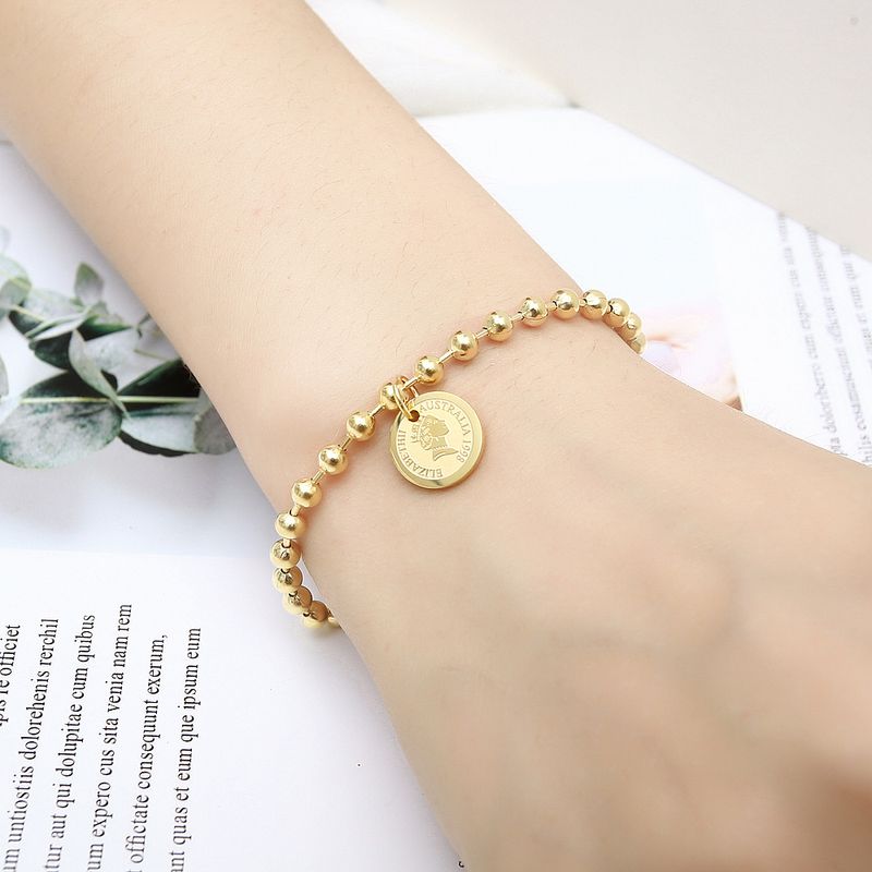 Simple Style Classic Style Solid Color 304 Stainless Steel 18K Gold Plated Bracelets In Bulk