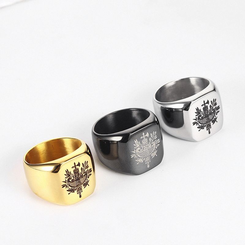 Simple Style Geometric 304 Stainless Steel Plating 18K Gold Plated Men's Rings