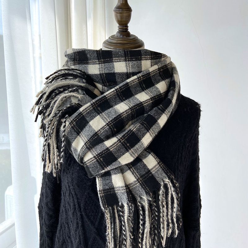 Women's Simple Style Classic Style Commute Color Block Polyester Tassel Scarf
