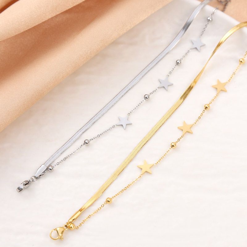 Simple Style Classic Style Star Stainless Steel Bracelets