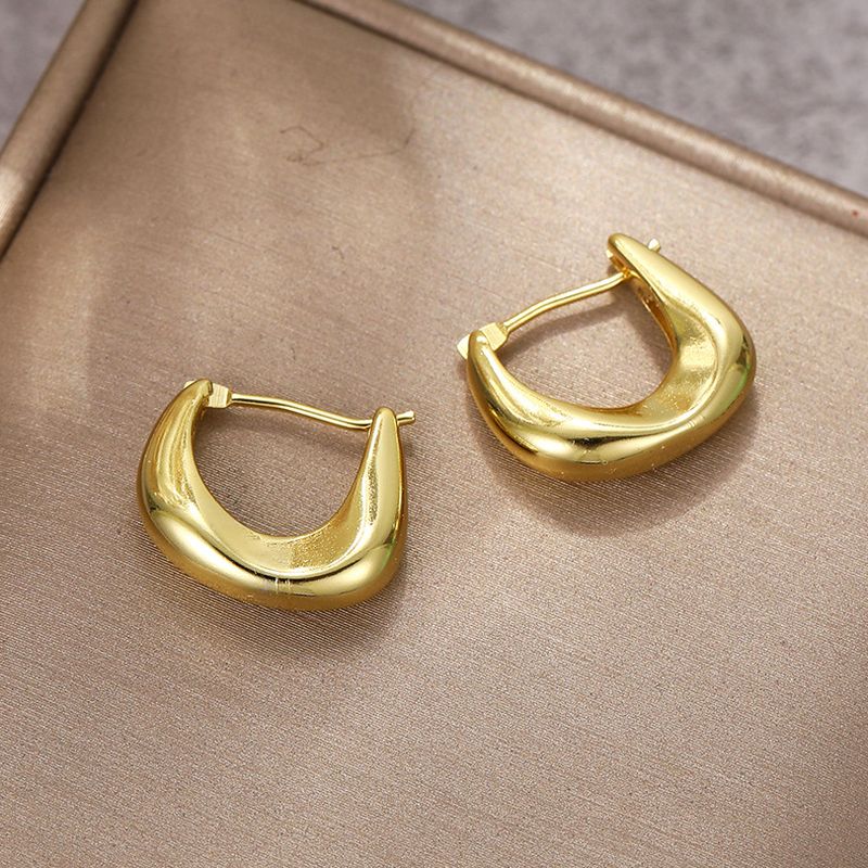 1 Pair Simple Style U Shape Irregular Plating Alloy Earrings
