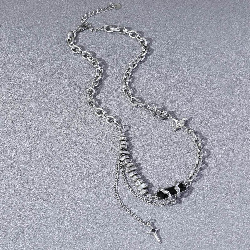 Strassenmode Toller Stil Geometrisch Stern Zinklegierung Überzug Inlay Strasssteine Unisex Halskette