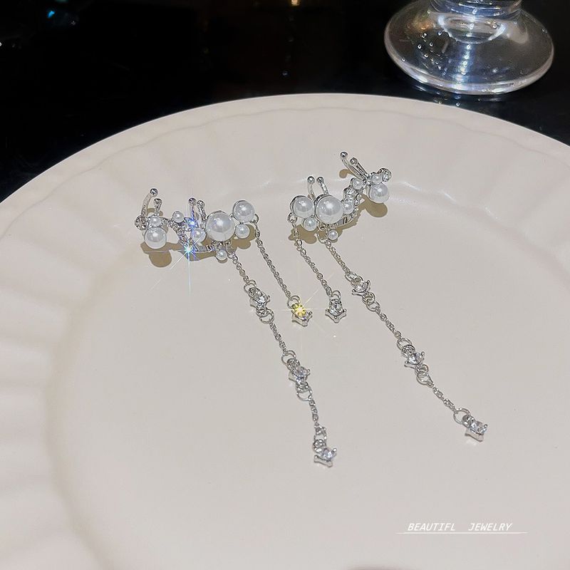 1 Pair Sweet Water Droplets Inlay Alloy Artificial Gemstones Drop Earrings