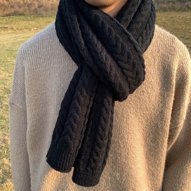 Men's Basic Simple Style Solid Color Acrylic Scarf