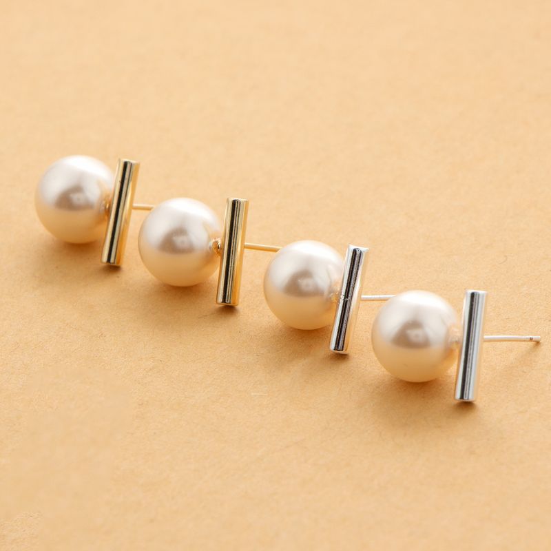 1 Pair Simple Style Geometric Round Plating Copper Ear Studs