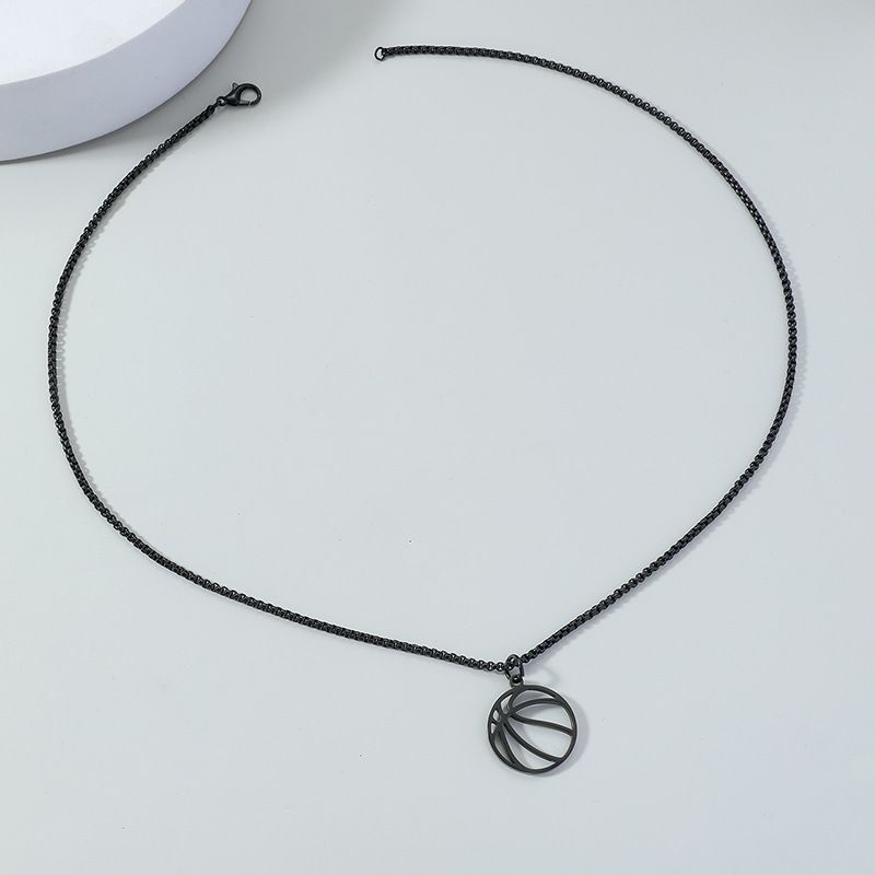 Wholesale Vintage Style Basketball Stainless Steel Pendant Necklace
