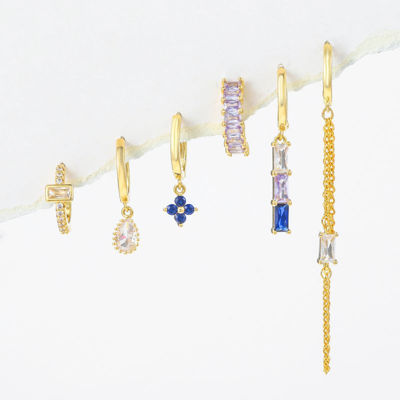 1 Set Elegant Cute Streetwear Tassel Flower Plating Inlay Brass Zircon 18k Gold Plated Silver Plated Earrings