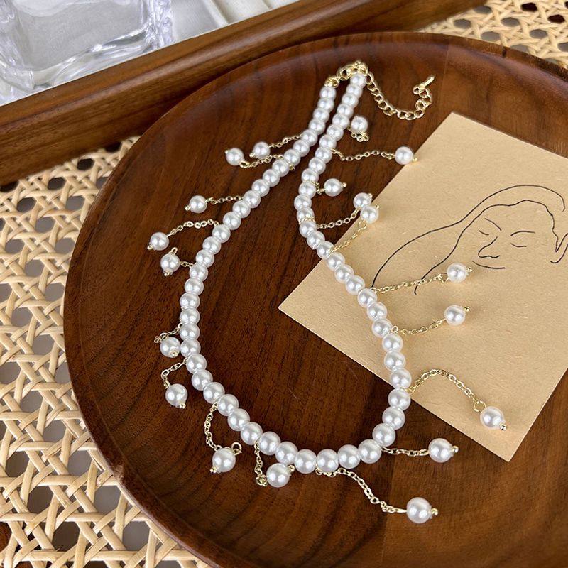 Simple Style Classic Style Round Imitation Pearl Beaded Women's Necklace