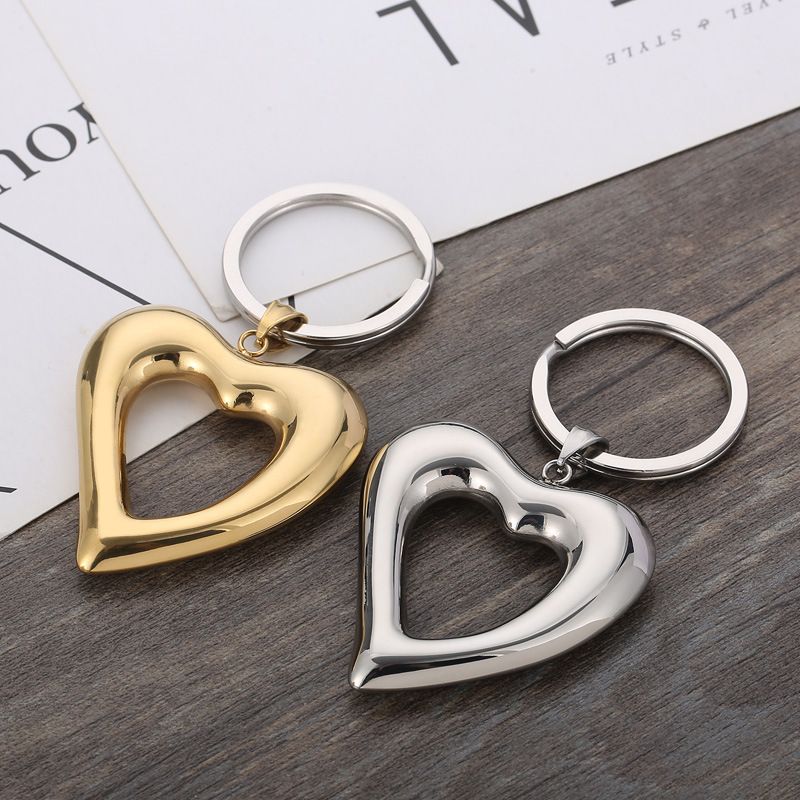Simple Style Classic Style Heart Shape Stainless Steel Plating 18k Gold Plated Keychain
