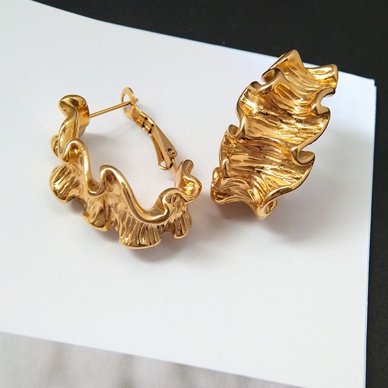 1 Pair Simple Style Classic Style Solid Color Plating Metal Gold Plated Ear Studs