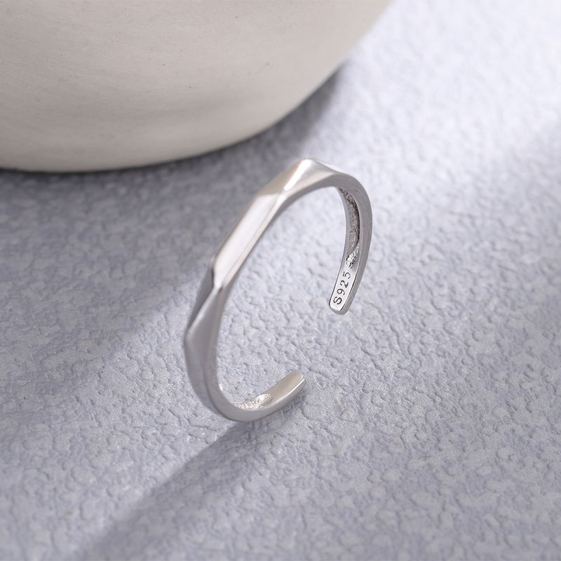Lady Simple Style Circle Sterling Silver Plating Open Rings