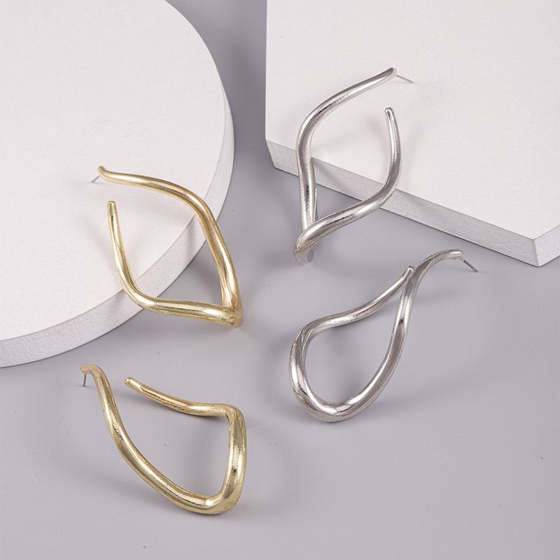 Wholesale Jewelry Simple Style Solid Color Alloy Gold Plated Silver Plated Plating Ear Studs