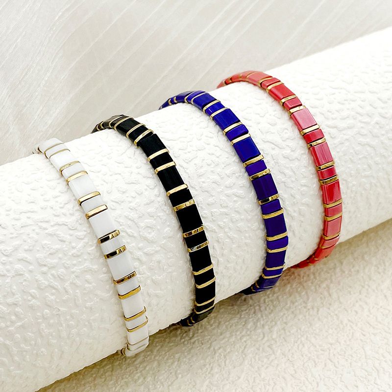 Casual Simple Style Commute Square Plastic Seed Bead Bracelets In Bulk