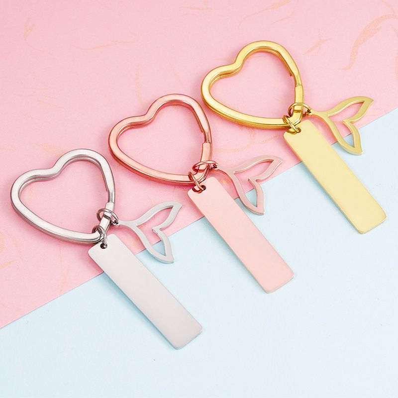 IG Style Simple Style Fish Tail Stainless Steel Polishing Plating None 18K Gold Plated Bag Pendant Keychain