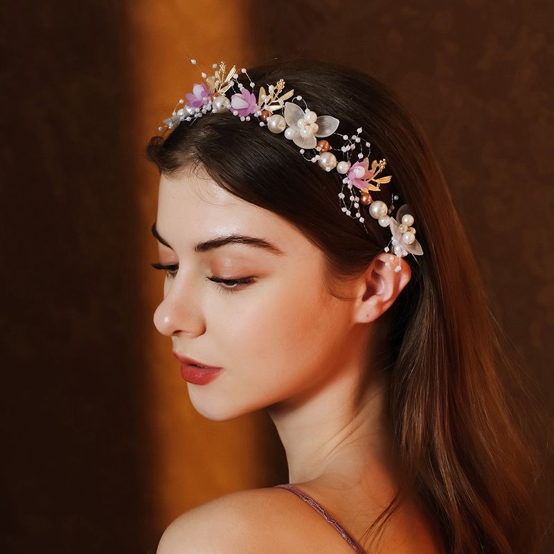 Retro Blume Kristall Perle Haarband