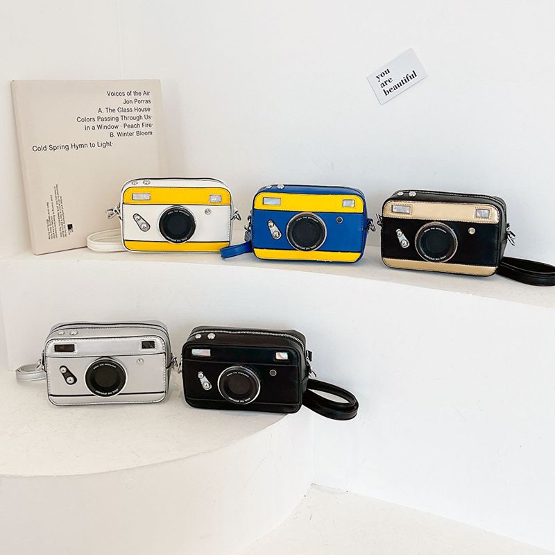 Frau Klein Alle Jahreszeiten Pu-leder Kamera Vintage-stil Quadrat Reißverschluss Schultertasche