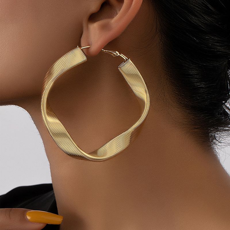 1 Pair Ig Style Simple Style Circle Plating Alloy Ferroalloy 14k Gold Plated Earrings