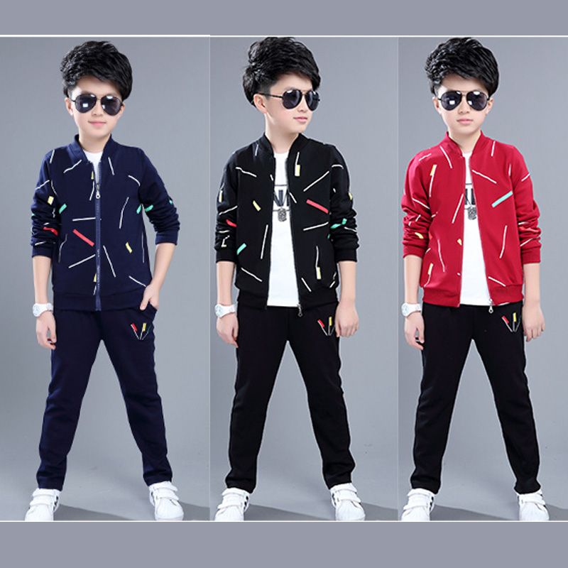 Casual Simple Style Lines Pocket Cotton Boys Clothing Sets