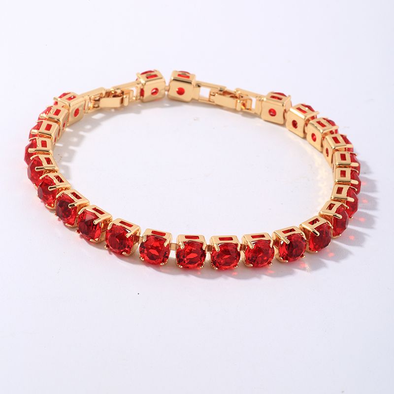 Copper Hip-Hop Vintage Style Simple Style Plating Inlay Solid Color Zircon Bracelets