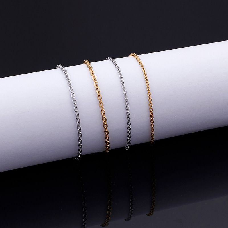 Simple Style Solid Color Titanium Steel Plating 18K Gold Plated Unisex Necklace