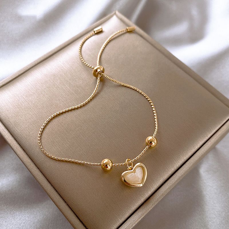 Classic Style Heart Shape Copper Plating Gold Plated Bracelets