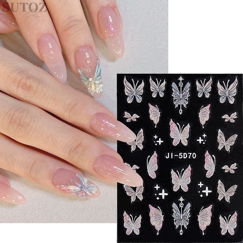 Sweet Butterfly Plastic Nail Decoration Accessories 1 Piece