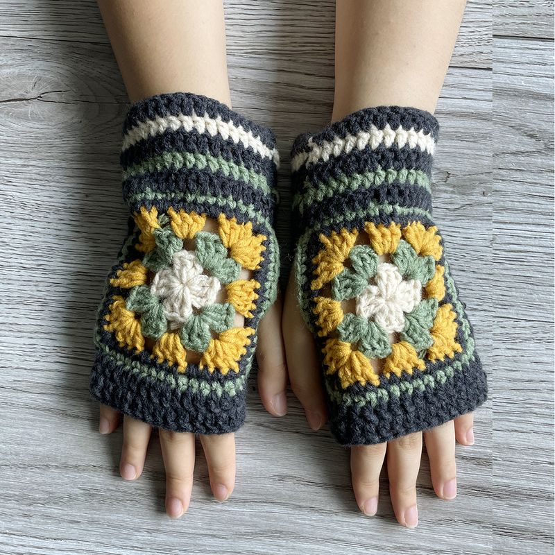 Frau Klassischer Stil Farbblock Handschuhe 1 Paar