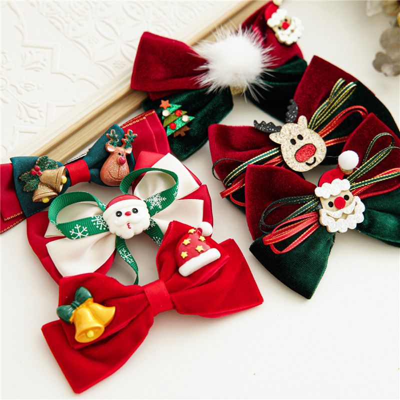 Classic Style Bow Knot Cloth Patchwork Hair Clip