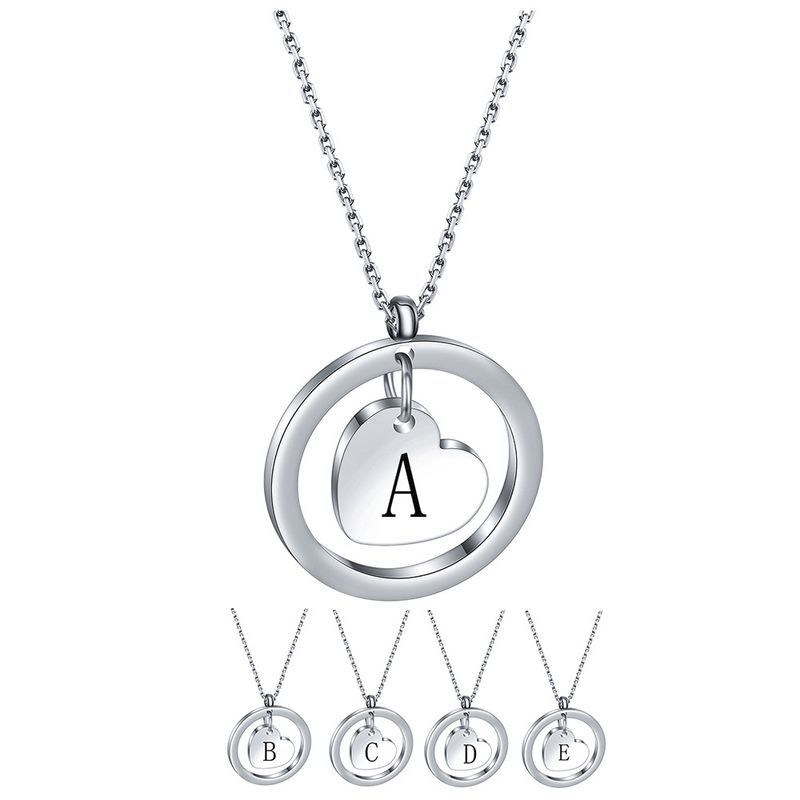 Simple Style Letter Stainless Steel Titanium Steel Plating Pendant Necklace