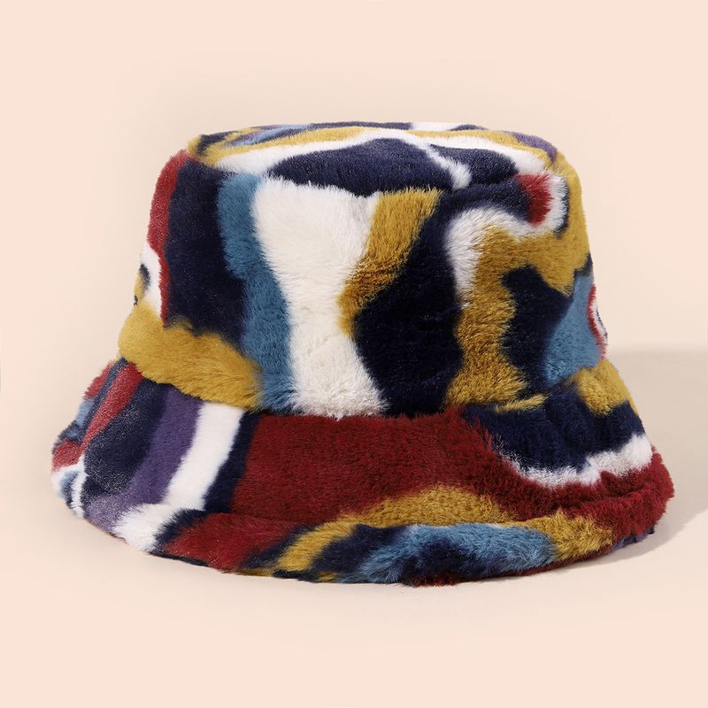 Unisex Streetwear Color Block Flat Eaves Bucket Hat