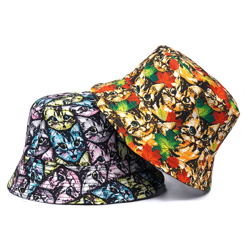Women's Streetwear Animal Printing Big Eaves Bucket Hat