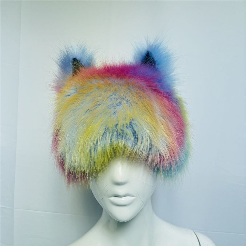 Women's Exaggerated Streetwear Animal Colorful Eaveless Wool Cap